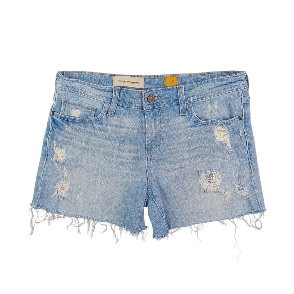 Pilcro and the Letterpress Denim Shorts Women No 26 Blue Jean Hyphen Cutoff Boho